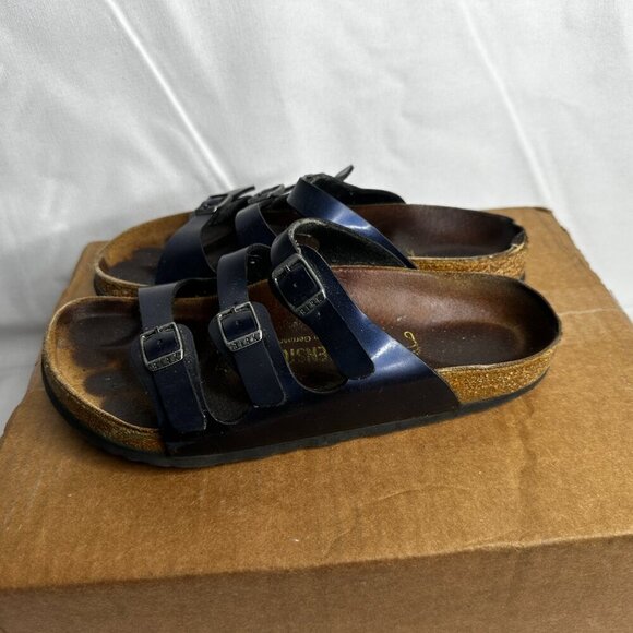 Women’s Birkenstock Florida Cobalt Blue Sandals Size 37 - RARE - Picture 3 of 8